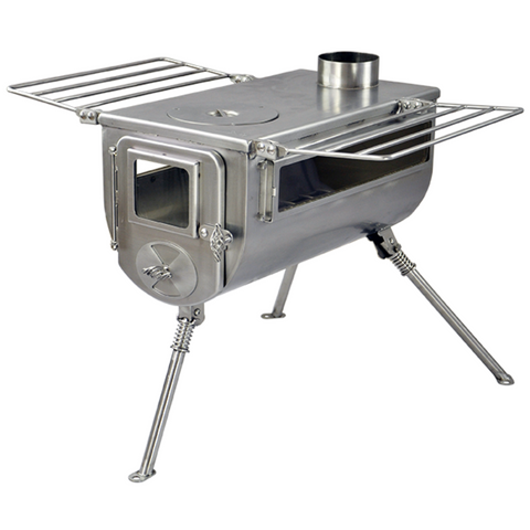 Fogão a lenha de campismo Winnerwell Woodlander Double View 1G tamanho L