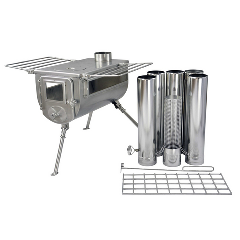 Fogão a lenha de campismo Winnerwell Woodlander Double View 1G tamanho L