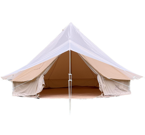 Regenhoes voor de glampingtent